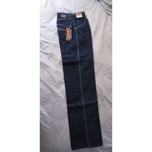 Womens Hippy Authentic 60s Vintage Brittania Denim Dark Blue Jeans Pants size 6!